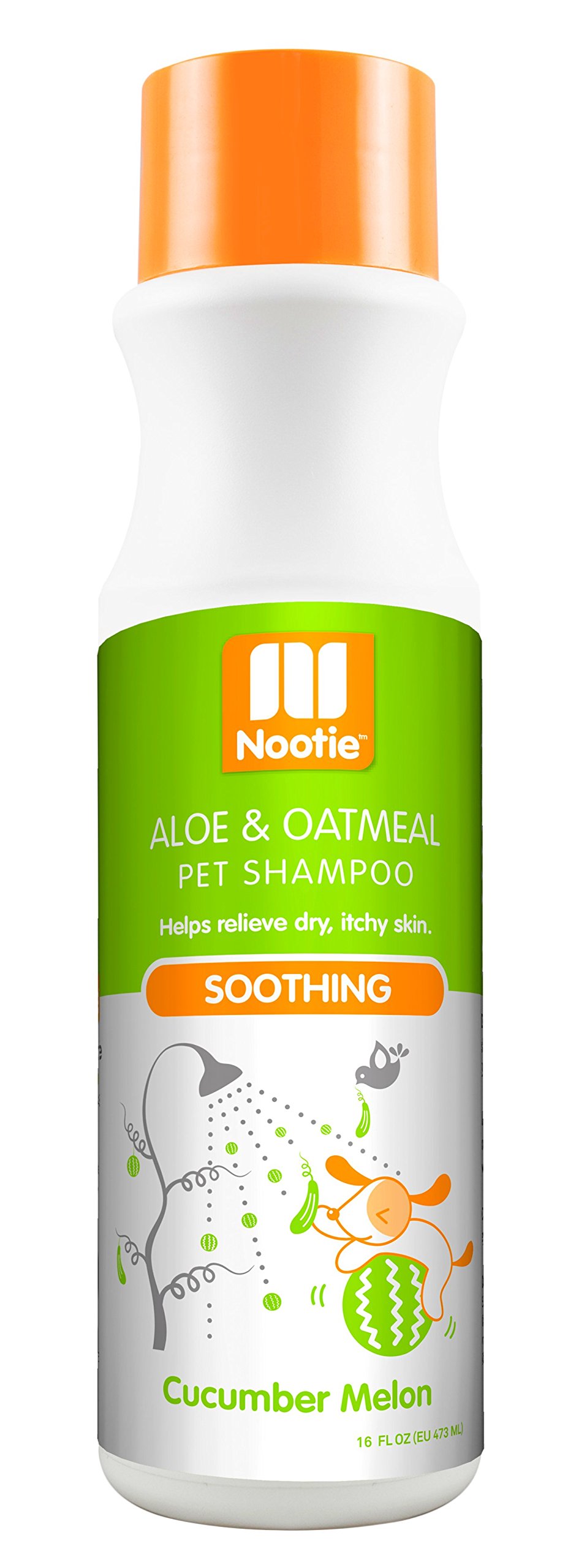 Nootie Cucumber Melon Soothing with Aloe and Oatmeal Pet Shampoo, 16 oz