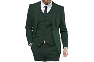 Solovedress Anzüge für Herren 3 Teilig Klassischer Smoking Tweed-Wolle für Hochzeit (Blazer +Weste+ Hose)
