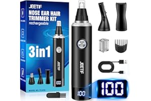 JEETIF Nasenhaartrimmer 3 in 1 Nasenhaartrimmer Herren Nasentrimmer Nasenhaarschneider USB Wiederaufladbar Ohrhaartrimmer Schmerzloser Nasenhaarentferner Ohrhaarschneider Augenbrauen Ohrentrimmer für Frauen