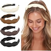 WOVOWOVO Pack of 4 Women's Fashion Headbands Braided Wide Headbands for Women Non-Slip Headband Cute Hair Band for Women's Hair Headband Accessories