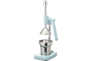 Living Nostalgia KitchenCraft - Presse-Agrumes Manuel à Levier en Aluminium et INOX, Collection, 18 x 12 x 36.5 cm - Bleu Vintage