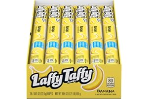 Wonka Laffy Taffy Rope, Banana, 0.81 Ounce Packages (Pack of 24)