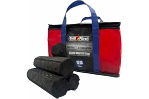 Grillfürst Kokosbriketts in Stangenform 10 kg - Briketts aus Kokosnussschalen für eine extra Lange Grilldauer, aus 100% Kokosschalen