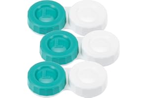 SPORTS WORLD VISION Green & White Contact Lens Cases, Flat Screw Top Contact Lenses Case Box, Portable Travel Contact Lens Solution Holder, L & R Marked on Lenses Solution Case Top - 3 & 10Pcs