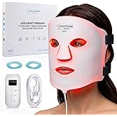 Nourished Bodynskin 7 Colors LED Face Mask with Near Infrared - Blue and Red Light Therapy for Face - 456 LED - Wrinkle Skin