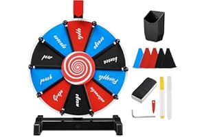 WinSpin 12/15/18/24 Inches Prize Wheel Fortune Editable Spinning Wheel for Tradeshow Carnival Game Wheel, DIY Series