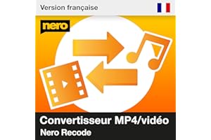 Nero MP4 Converter | Video Converter | Convertir DVD en Mp3 | Audio Converter Software | Formats vidéo : MP4, MPEG, VOB, DAT | Formats audio : MP3, WAV, FLAC, MP2 | 1 PC | Windows 11 / 10 / 8 / 7
