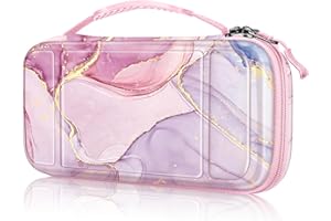 FINTIE Etui Kompatybilny z Nintendo Switch Lite 2019 - Przenośny twardy futerał EVA Pokrowiec z zamkiem błyskawicznym, trwały materiał odporny na wstrząsy, wspaniały marmur