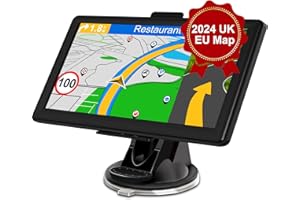 GPS Navigation Sat Nav for Car - Jimwey 2024 UK EU Map 7Inch Satnav GPS Navigator for Lorry Truck with Voice Guidance and Speed Camera Warning, Lifetime Free Maps Update