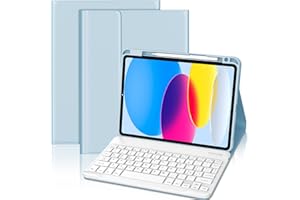 FOGARI Tastiera ipad 10 Generazione 2022 10.9", Italiano QWERTY Tastiera Retroilluminato Bluetooth Staccabile Magnetica con Supporto per Apple Pencil, Cover per iPad 10a Generazione, Blu