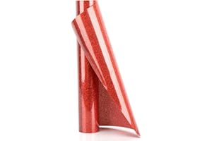 YURROAD 40 X 12 Inches Red Glitter HTV Vinyl Roll Heat Transfer Vinyl Bundle Red Iron On Vinyl Heat Press Design for T-shirts Bags Hats or Other Textiles (Red)