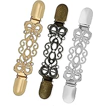 3er Set Cinch Clips In Silber - Retro Kleiderclips Für Strickjacken & Schals