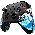 eXtremeRate Shimmering Waves Anti-Skid Sweat-Absorbent Controller Grip for Xbox One S & X Controller, Professional Textured Soft Rubber Pads Handle Grips for Xbox One