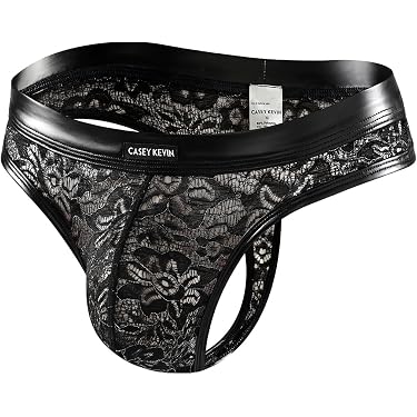 Männer Unterhose Thong T-back Rot - Dünne, Taillierte Unterwäsche Aus Spitze
