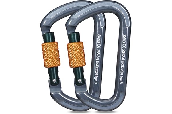 Mousquetons de Verrouillage en Aluminium pour l'Escalade, l'Alpinisme et la Descente en Rappel - Robustes et à Bascule
