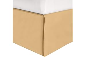 Elegant Comfort 1-teiliger massiver Bettrock, Fadenzahl 1500, ägyptische Qualität, minimalistisches Design mit modernem Look, pflegeleicht, Knitter- und schmutzabweisend, Bettrock, Queen, Empire Gold