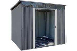 OSOLTUS Gerätehaus Metall Pultdach Geräteschuppen Skylight Gartenlaube 5,6m² (B 238cm x T 238cm x H 202cm)