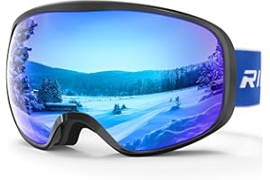 RIOROO Gafas de Esquí, Máscara Gafas Esqui Snowboard Nieve Espejo para Hombre Mujer Adultos Juventud Jóvenes OTG Compatible con Casco,Anti Niebla 100% Protección UV Gafas de Ventisca