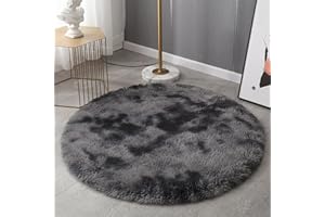 HARESLE Teppich Flauschig,Waschbar Teppich Wohnzimmer,Kleiner Teppiche Bettvorleger Schlafzimmer,Hochflor Teppiche Kinderzimmer,rutschfest Tepich Weich für Büro (Dunkelgrau,60cm/24 Zoll)