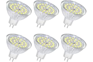 SCNNC MR16 GU5.3 Żarówka LED 12 V 5 W Zimna biel 6000 K, 500 LM nie ściemnialna, odpowiednik 50 W halogenowej, żarówka punktowa LED MR16 GU5.3 do oświetlenia sufitowego, oświetlenia krajobrazu, 6