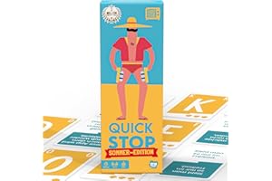 ATM Gaming Quickstop - The Letter Duel - Summer Edition - Card Game for Teenagers and Adults - Fast and Crazy - 2 to 7 Players - Card Game from 10 Years - Travel Game