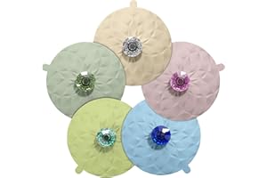 IYYI Becherabdeckungen für Getränke, Silikon-Becherabdeckungen, Getränkeabdeckung, Silikon-Deckel für Becher, Tassen, Weingläser, staubdichte luftdichte Versiegelung hitzebeständige Becherdeckel (5 Pcs-1)