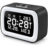 Coverzone Dijital Alarm Saat, &Ccedil;ift Alarmlı Masa Saati, Snooze, DS-5801 | Ayarlanabilir ekran parlaklığı, &deg;C/&deg;F se&ccedil;imi, haftan