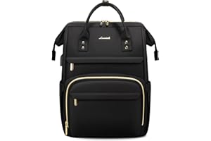 LOVEVOOK Zaino porta PC Donna, Impermeabile Zaino Laptop 14 Pollic con Caricatore USB, Elegante Zaino Computer per Viaggi Lavoro Scuola Ufficio Nero