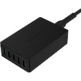 Sabrent Quick Charge 3.0 [UL Certified] 54W 5-Port Family-Sized Desktop USB Rapid Charger. Smart USB Charger with Auto Detect Technology [Black] (AX-QCS5)