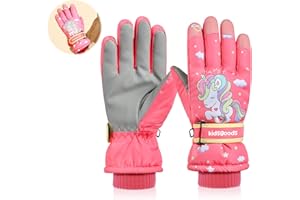 Leeelyan Kinder Skihandschuhe,Winterhandschuhe Kinder Wasserdicht und Winddicht,Kinder Warme Fäustlinge Handschuhe,Thermo warme Winterhandschuhe fürJungen und Mädchen im Outdoor-Aktivitäten