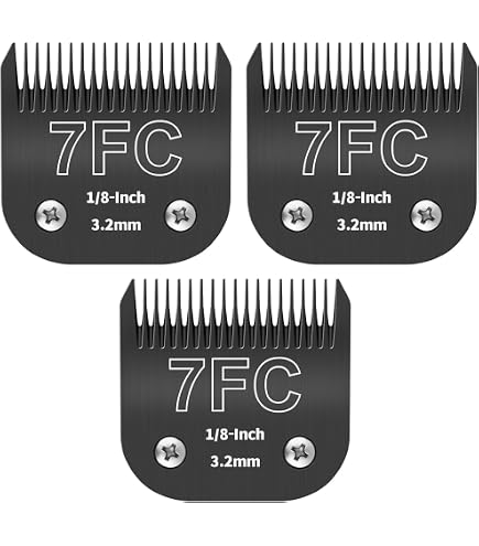 BESTBOMG 2 Lame Per Tosatrice 7FC – Compatibili Con Heiniger/Moser Max45/Andis/A5 – Taglio 3,2 Mm (1/8″) – Acciaio Inox 440C – Colore Oro