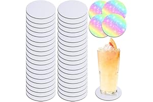 Happysnow Sublimación Redonda Posavasos En Blanco Sublimación Posavasos En Blanco Posavasos De Transferencia De Calor Posavasos Prensados En Caliente 42 Piezas