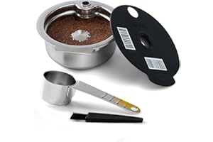 HAILASRE acier inoxydable dosettes Tassimo réutilisables avec code-barres lisible Filtre à capsules de café rechargeables pour machine Tassimo (180ml)