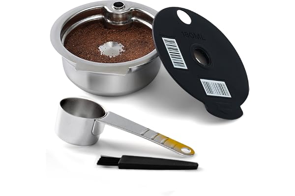 HAILASRE acier inoxydable dosettes Tas-simo réutilisables avec code-barres lisible Filtre à capsules de café rechargeables pour machine Tas simo (180ml)