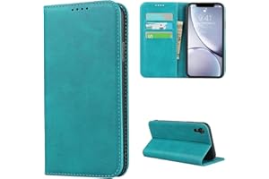 Copmob Schutzhülle für iPhone XR, Premium Flip Brieftasche aus Leder, [3 Schlitze] [Standfunktion ] [Magnetverschluss], Schutzhülle für iPhone XR – Himmelblau