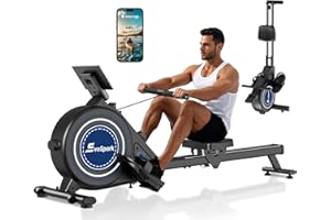 EvoSpark Rudergerät für Zuhause, Rudergerät mit 16 Stufen Widerstand, APP-Verbindung, Upgrade Doppel-Slide-Rails Ultraleise Rudermaschine, LCD-Datenanzeige, Die Erste Wahl für Fitnessgeräte