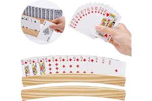 Jostift 2 Stück Kartenhalter Kinder, Kartenhalter Spielkarten Holz Spielkartenständer Spielkartenhalter für Kinder Senioren