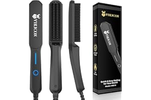 ‎VIKICON VIKICON Bartglätter Kamm für Männer, Mini-Profi-Haarglätter mit Negativen Ionen, 3-Segment-Temperatur,Tragbar und schnell für Bart- und Haarstyling