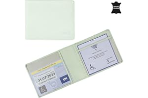 RHB Genuine Leather Disabled Blue Badge Holder with Timer Wallet – Secured Disability Parking Permit Cover with Hologram Protection (Timer not Included) (Mint Green Pebble Grain)