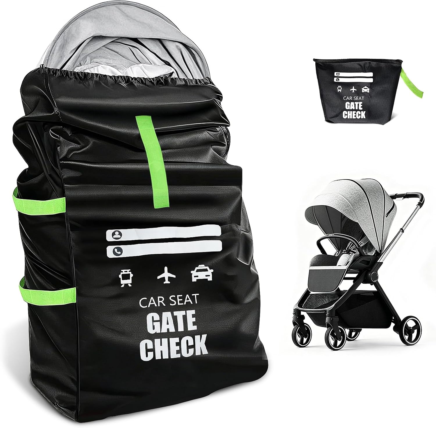 Staranry 91 x 46 x 46 cm Bolsa Carro Bebe Impermeable con Correa De Hombro, Oxford Bolso Carrito Bebe Ideal para Viaje Aéreo, Tamaño Universal, Se Adapta a La Mayoría De Los Asientos De Coche