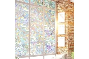 LUMING 3D Finestre Adesivo in Vetri Ultra-Sottile Anti-UV Pellicola a Colori Protezione della Privacy Doccia a Prova di Luce Finestra Vetro Decorativa Autoadesive per Casa Bagno Cucina Ufficio (60 * 100CM)