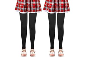 KOOOGEAR Confezione da 2 leggings lunghi da ragazza, a vita alta, leggings sportivi per bambini, morbidi ed elastici, basici, per danza, yoga, tutti i giorni