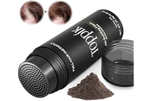 YOLONCE Hair Fiber,Fibras Capilares 27.5g,Llena y engrosa su Cabello,Densificador de Cabello,Cabello completo en segundos,Marrón Medio.