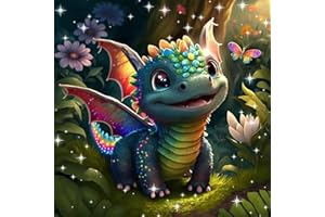 LONMO ART Dragon Diamond Painting Kits-Dragon Diamond Painting Kits for Adults,5D DIY Full Drill Dragon Diamond Art for Home Wall Decor 14x14inch