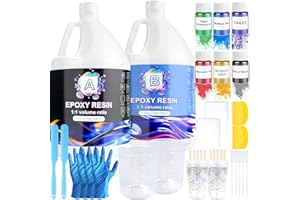 Ghguole Epoxy Resin Kits-7.6 L/2 Gallons Crystal Clear Epoxy Resin&Hardener for Beginners,Resin Starter Kit for DIY Art&Craft,Jewelry Making,Mold Casting,Table Top Coating,Wood,Gift