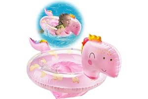 FOHYLOY Baby Swimming Float, Inflatable Swimming Ring for Kids, Dinosaur Baby Pool Float with Seat and Handle, Swimming Pool Ring Water Toys Accessories for Age 3-36 Months Baby Toddlers