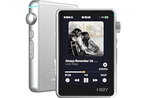 HiBy R3 II Hi-Fi MP3 Player with Bluetooth and WiFi Supports Streaming DSD PCM MQA dongle 3.5mm+4.4mmBAL Jacks(Silver)