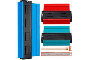 NADAKIN 3 Pieces Contour Gauge, Plastic Outline Profile Shape Contour Duplications Guage Duplicator Kit, Irregular Shapes Measure Ruler Gadget Woodwork Measuring Tool Set for Corners and Contoured(5" 5" 10")