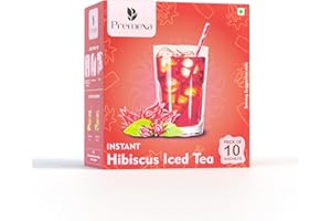 Premexa Instant Iced Tea | Energetic Refreshment | Simply mix with water for an invigorating drink | Hibiscus |(10 Sachets, Hibiscus)