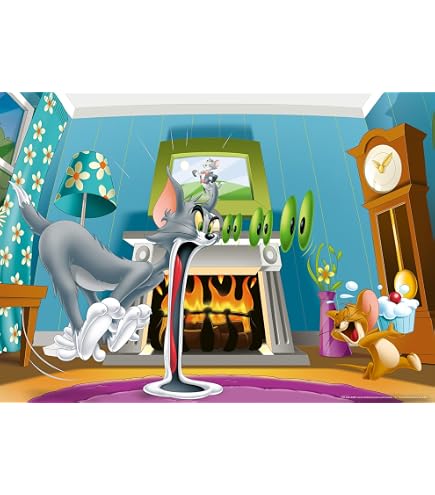 Clementoni Supercolor Puzzle Tom & Jerry – 104 Teile, Für Kinder Ab 6 Jahren – Mit Leuchtenden Farben, Fördert Konzentration & Logik